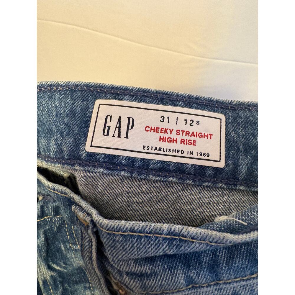Gap Cheeky Straight High Rise Jeans Blue Sz 31 - Picture 3 of 8